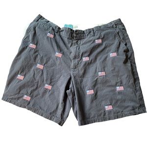 Men’s‎ shorts Castaway Gray Embroidered USA Flag size 42 Patriotic vintage